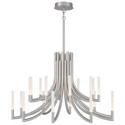 Eurofase Olette, Chandelier, 20-light, 42", Brushed Nickel, Frosted Acrylic
