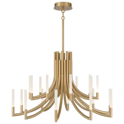 Eurofase Olette, Chandelier, 20-light, 42", Gold, Frosted Acrylic