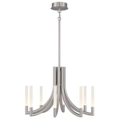 Eurofase Olette, Chandelier, 8-light, 24", Brushed Nickel, Frosted Acrylic