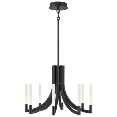 Eurofase Olette, Chandelier, 8-light, 24", Matte Black, Frosted Acrylic