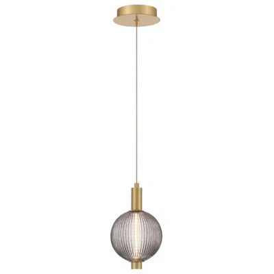Eurofase Palmas 6" Wide Gold And Smoke Glass Led Mini Pendant