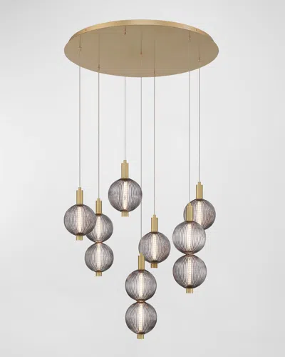 Eurofase Palmas 7-light Led Golden Pendant In Gray