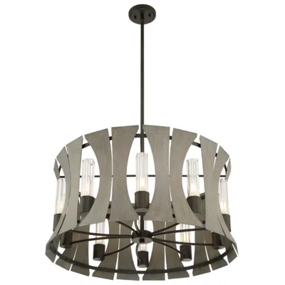 Eurofase Pennino 14.50 In. X 28.50 In. 10 Light Chandelier In Black/grey