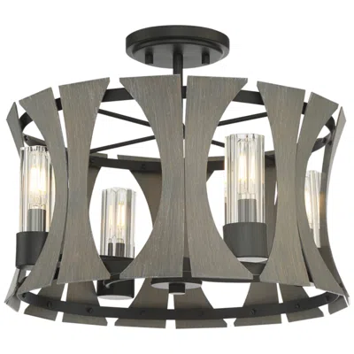 Eurofase Pennino 16 1/2" Black And Gray Led 4-light Ceiling Light