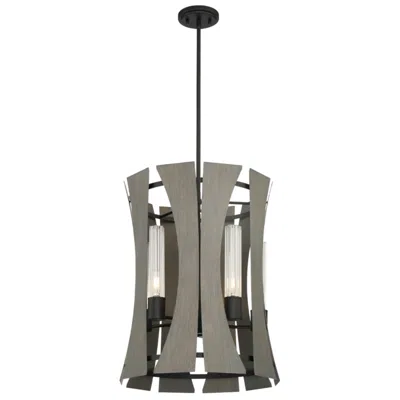 Eurofase Pennino 22.50 In. X 18 In. 5 Light Chandelier In Matte Black/grey