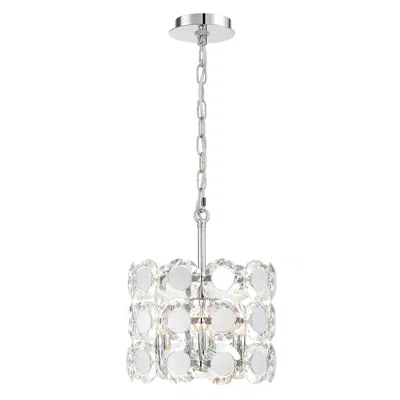 Eurofase Perrene 12" Wide Chrome Crystal 3-light Mini Chandelier In Silver