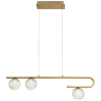 Eurofase Phillimore 31 1/2"w Brushed Gold 3-light Led Island Pendant