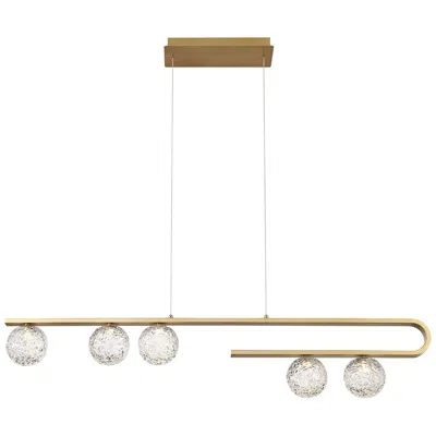 Eurofase Phillimore 44 1/2"w Brushed Gold 5-light Led Island Pendant