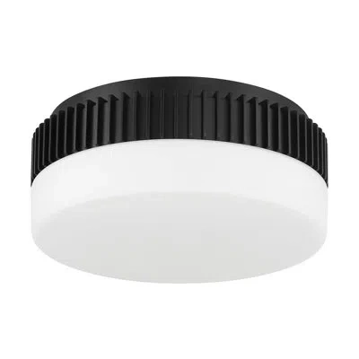 Eurofase Purgos, Flush Mount, 12", Opal Glass In Matte Black