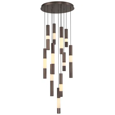 Eurofase Ronda 20" Integrated Led Multi Drop Chandelier - Harlow Bronze In Brown