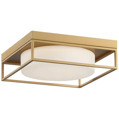Eurofase Rover 12" Soft Gold White Glass Led Flush Mount Ceiling Light
