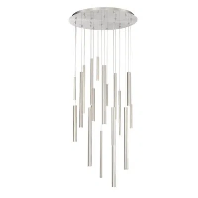 Eurofase Santana 18-light Led Cluster Cylinder Pendant In Gray