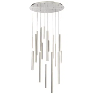 Eurofase Santana 24"w Satin Nickel 18-light Led Suspension Chandelier
