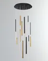 Eurofase Santana Chandelier In Black, Satin Nickel And Antique Brass