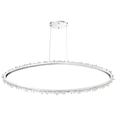 Eurofase Scoppia 52 1/4"w Chrome Led Oval Ring Pendant Light
