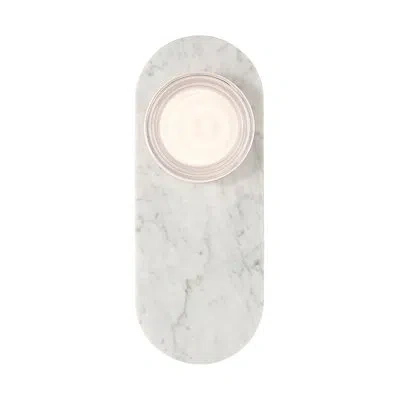 Eurofase Sternn, Outdoor, 15", Marble White, Clear Ribbed Glass In Clear Wave Glass