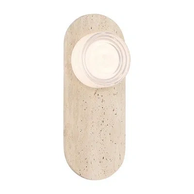 Eurofase Sternn, Outdoor, 15", Travertine, Clear Ribbed Glass In Clear Wave Glass