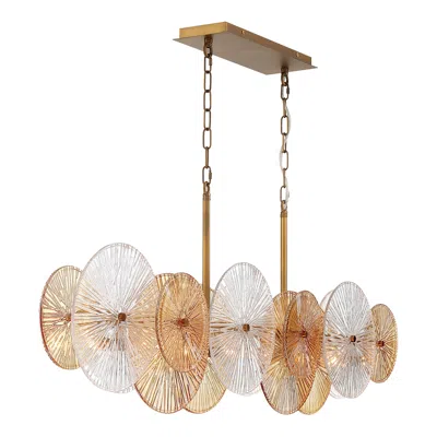 Eurofase Sue-anne 57" Wide Modern Brass And Circle Glass Chandelier