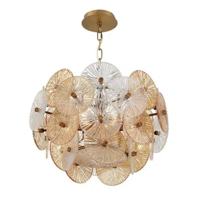 Eurofase Sue-anne 6 Light Chandelier In Plated Brass In Matte Gold