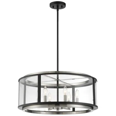 Eurofase Tambouro 11 In. X 24 In. 6 Light Pendant In Black