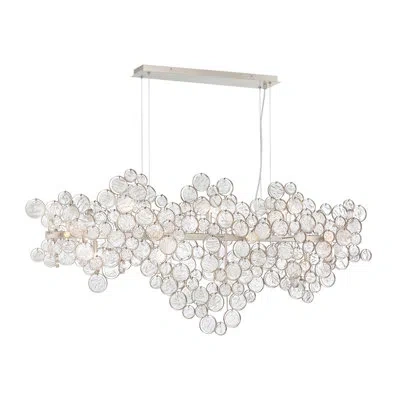 Eurofase Trento 15 - Light Kitchen Island Linear Pendant In Brushed Nickel,clear