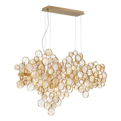 Eurofase Trento 40 1/4" Wide Antique Gold 12-light Linear Chandelier