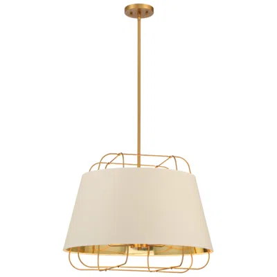 Eurofase Tura 18 In. X 24 In. 6 Light Pendant In Brass In White