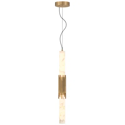 Eurofase Venna 29" Integrated Led Pendant In Antique Brass In Gold