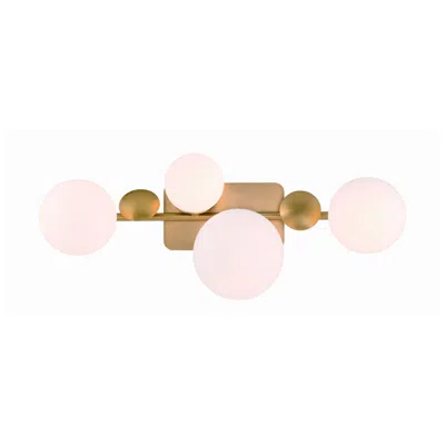 Eurofase Vine 4-light Led Vanity Bath Light, Gold With Opal Glass