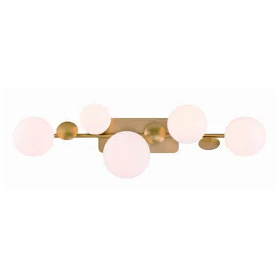Eurofase Vine 5-light Led Vanity Bath Light, Gold With Opal Glass