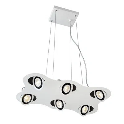 Eurofase Vision 6-light Kitchen Island Linear Pendant In Chrome