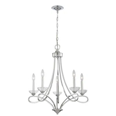 Eurofase Volte 5-light Chandelier In Chrome