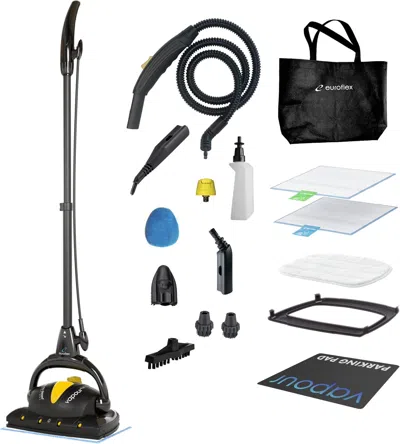 Euroflex Vapour Plus 18-piece Steam Mop With Precision Floor Care Kit; Consumer Reports Recommended; 295°f &  In Black