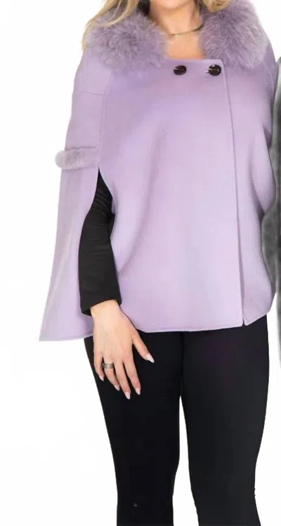Europa Cashmere Cape In Purple