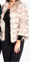 Europa Rex Rabbit And Silverfox Jacket In Beige In Neutral