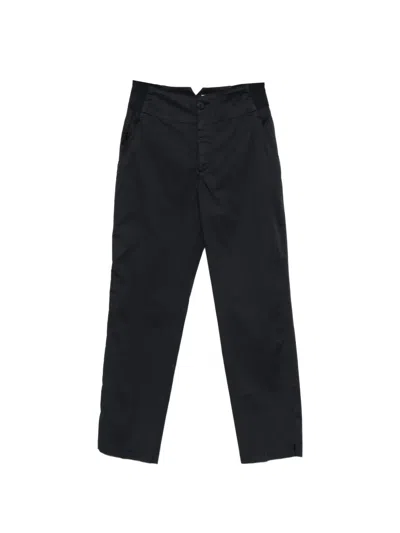 European Culture Blue Cropped Trousers In Black