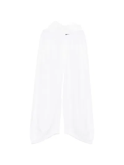 European Culture Drawstring Trousers In White