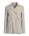 European Culture Woman Blazer Beige Size Xl Cotton, Viscose, Elastane