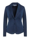 European Culture Woman Blazer Blue Size M Cotton, Modal, Elastane In Blue