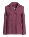 European Culture Woman Blazer Mauve Size L Cotton, Viscose, Elastane In Purple