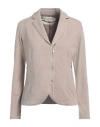 European Culture Woman Blazer Taupe Size Xs Cotton, Viscose, Elastane In Grey