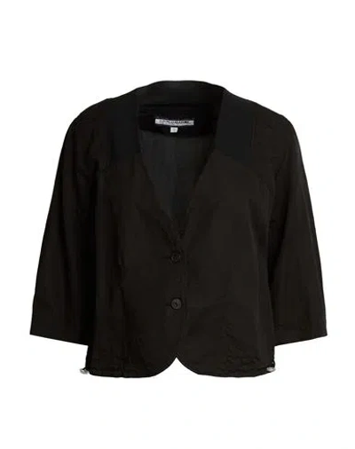 European Culture Woman Jacket Black Size Xs Cotton, Linen, Lycra