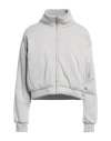 European Culture Woman Jacket Light Grey Size L Cotton, Viscose, Polyester, Elastane, Lycra In Grey