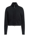 European Culture Woman Jacket Midnight Blue Size L Cotton, Viscose, Elastane, Lycra, Polyester In Blue