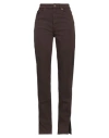 European Culture Woman Jeans Dark Brown Size 28 Cotton, Polyester, Elastane