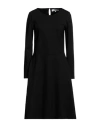 European Culture Woman Midi Dress Black Size M Viscose, Polyamide, Elastane In Black