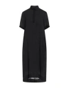 European Culture Woman Midi Dress Black Size S Ramie, Cotton, Viscose