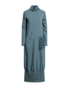 European Culture Woman Midi Dress Deep Teal Size Xl Cotton, Elastane, Modal In Green