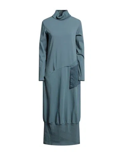 European Culture Woman Midi Dress Deep Jade Size Xl Cotton, Elastane, Modal In Green