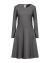 European Culture Woman Midi Dress Grey Size S Viscose, Polyamide, Elastane